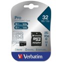 Verbatim Karta microSD 32GB + adapter Pro U3 czarny/black 47041