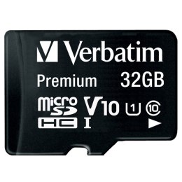 Verbatim Karta microSDHC 32GB V10 + adapter czarny/black 44083