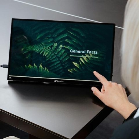 Verbatim Monitor przenośny dotykowy15.6" Ultra HD 4K czarny/black 32238