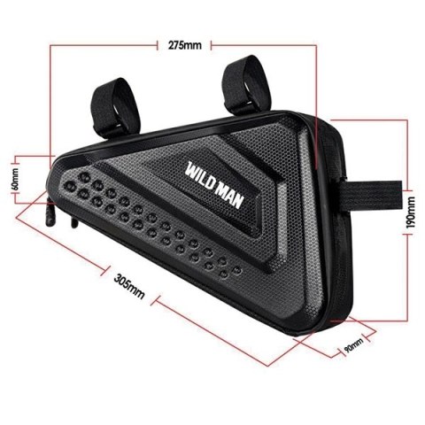 WILDMAN Etui/sakwa na ramę roweru ES19 1L uchwyt rowerowy czarna/black