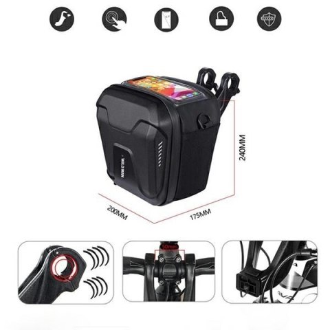 WILDMAN Torba na kierownicę GS9 3L uchwyt rowerowy czarna/black