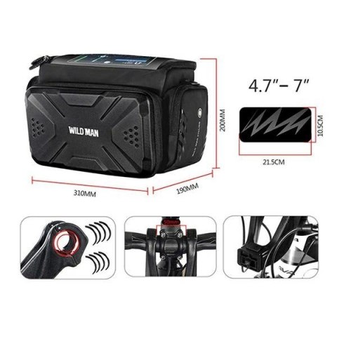WILDMAN Torba na ramę roweru GS6 3L uchwyt rowerowy czarna/black