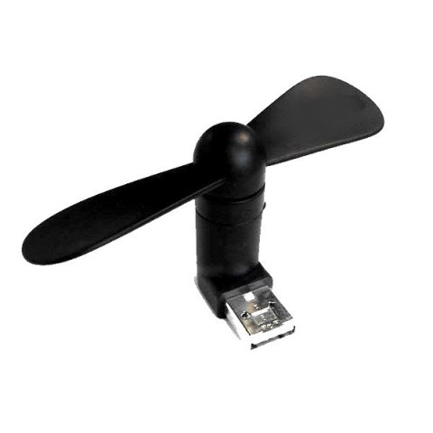 Wiatraczek 2in1 USB/microUSB czarny/black