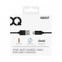 Xqisit kabel Cotton USB C 3.0 czarny/black 1.8m 27749