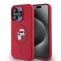 Karl Lagerfeld KLHMP15LSCMKCRHR iPhone 15 Pro 6.1" czerwony/red hardcase Silicone Karl&Choupette Heads Ring MagSafe
