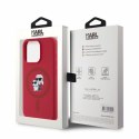 Karl Lagerfeld KLHMP15LSCMKCRHR iPhone 15 Pro 6.1" czerwony/red hardcase Silicone Karl&Choupette Heads Ring MagSafe