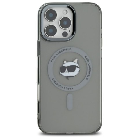 Karl Lagerfeld KLHMP16XHLSCHK iPhone16 Pro Max 6.9" czarny/black hardcase IML Metal Choupette Head MagSafe