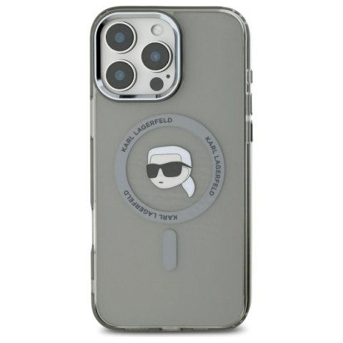Karl Lagerfeld KLHMP16XHLSKIK iPhone16 Pro Max 6.9" czarny/black hardcase IML Metal Karl Head MagSafe