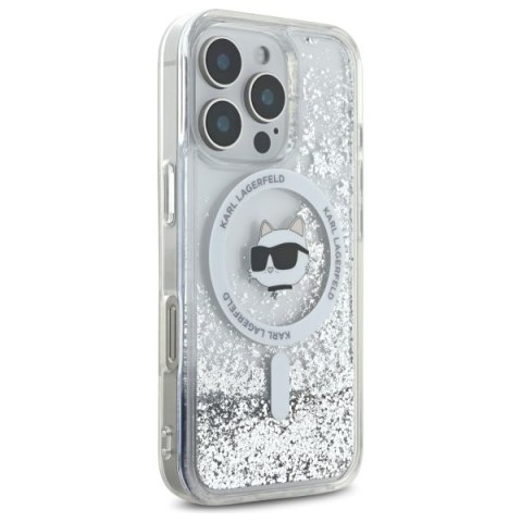 Karl Lagerfeld KLHMP16LLGCHSGH iPhone 1616 Pro 6.3" hardcase transparent Liquid Glitter Choupette Head Magsafe