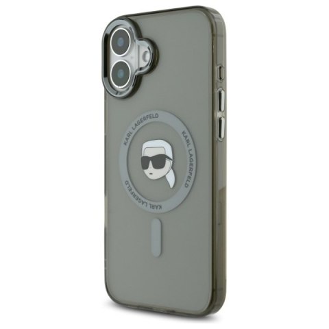 Karl Lagerfeld KLHMP16SHLSKIK iPhone 6.1" czarny/black hardcase IML Metal Karl Head MagSafe