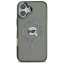 Karl Lagerfeld KLHMP16SHLSKIK iPhone 6.1" czarny/black hardcase IML Metal Karl Head MagSafe