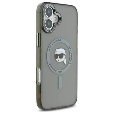 Karl Lagerfeld KLHMP16SHLSKIK iPhone 6.1" czarny/black hardcase IML Metal Karl Head MagSafe