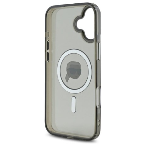Karl Lagerfeld KLHMP16SHLSKIK iPhone 6.1" czarny/black hardcase IML Metal Karl Head MagSafe