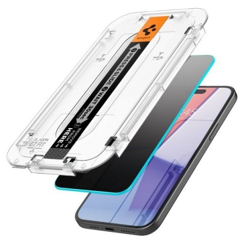 Spigen Glas.TR iPhone 15 6.1""EZ FIT" 2 szt. privacy szkło hartowane prywatyzujące AGL06905
