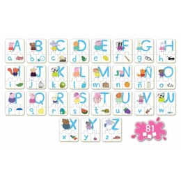 Układanka puzzle Peppa Pig El Abecedario 81 Części