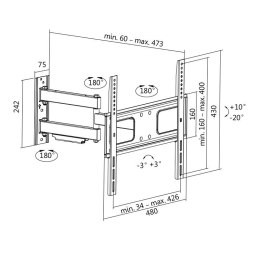 Uchwyt ścienny LCD/LED VESA, 32-55', max. 50kg