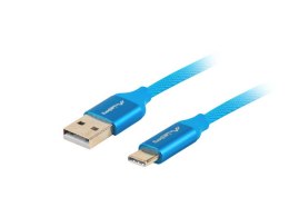 Kabel Lanberg Premium QC 3.0 CA-USBO-22CU-0018-BL (USB 2.0 typu A M - USB typu C M; 1,8m; kolor niebieski)