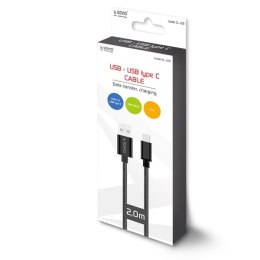 Kabel SAVIO CL-129 (USB typu C - USB 2.0 typu A ; 2m; kolor czarny)