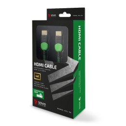 Kabel SAVIO GCL-06 (HDMI M - HDMI M; 3m; kolor czarno-zielony)