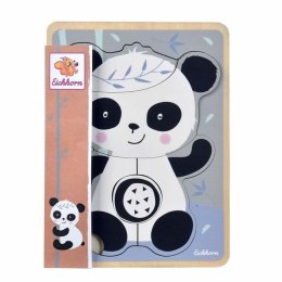 Drewniane Puzzle dla Dzieci Eichhorn Panda 6 Części