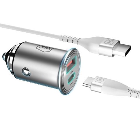 3MK HyperCar Charger 30W Power Deliveryładowarka samochodowa 1xUSB-A + 1xUSB-C