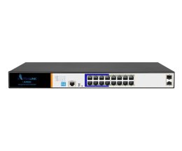 Extralink ARES Managed Switch 16xRJ45 GbE PoE/PoE+ 150W, 2x SFP, Rack 19