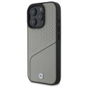 BMW BMHMP16X23RDCLG iPhone 16 Pro Max 6.9" szary/grey hardcase Sign Leather Textured and Line MagSafe