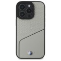 BMW BMHMP16X23RDCLG iPhone 16 Pro Max 6.9" szary/grey hardcase Sign Leather Textured and Line MagSafe