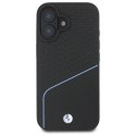 BMW BMHMP16S23RDCLK iPhone 16 6.1" czarny/black hardcase Sign Leather Textured And Line MagSafe