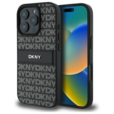 DKNY DKHCP16LPRTHSLK iPhone 16 Pro 6.3" czarny/black hardcase Texture Pattern Tonal Stripe