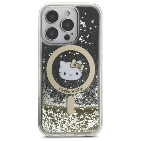 Hello Kitty HKHMP16LLGDIK iPhone 16 Pro 6.3" czarny złoty/black gold hardcase Liquid Glitter Fever MagSafe
