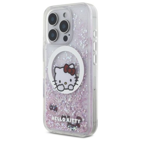 Hello Kitty HKHMP16LLSWKH iPhone 16 Pro 6.3" biały/white hardcase Liquid Glitter Sweet Kitty Bows MagSafe