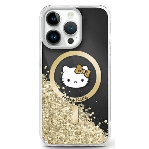 Hello Kitty HKHMP16SLGDIK iPhone 16 6.1" czarny złoty/black gold hardcase Liquid Glitter Fever MagSafe