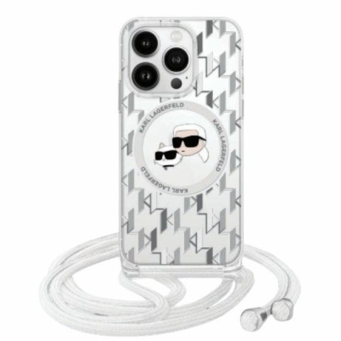 Karl Lagerfeld KLHMP16XHCKCKLCT iPhone 16 Pro Max 6.9" transparent hardcase IML Crossbody Monogram Karl & Choupette Head MagSa