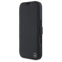 Mercedes MEBKP16S23RBGVK iPhone 16 6.1" czarny/black bookcase Leather Wood Imitation