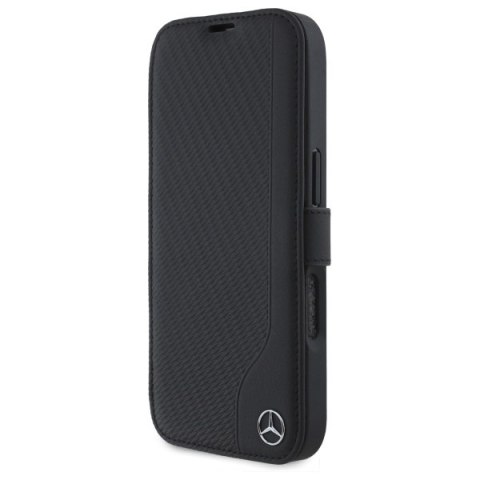 Mercedes MEBKP16S23RBGVK iPhone 16 6.1" czarny/black bookcase Leather Wood Imitation