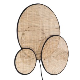 Kinkiet Ścienny Romimex Czarny Naturalny 11 x 52 x 52 cm Rattan