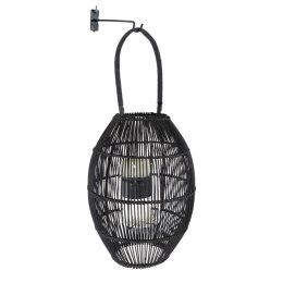 Lampa Romimex Czarny Metal wiklinowy Szkło 26 x 37 x 26 cm