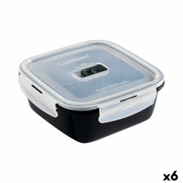 Hermetyczne pudełko na lunch Luminarc Pure Box Czarny 1,22 L Szkło (6 Sztuk)