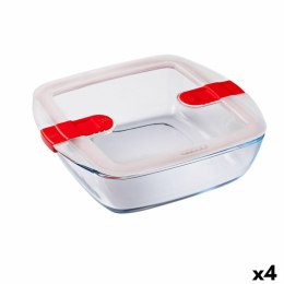 Hermetyczne pudełko na lunch Pyrex Cook & Heat 25 x 22 x 7 cm 2,2 L Przezroczysty Szkło (4 Sztuk)