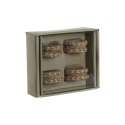 Pierścień na serwetki DKD Home Decor Naturalny Juta Drewno mango 6 x 3 x 6 cm 4 Części