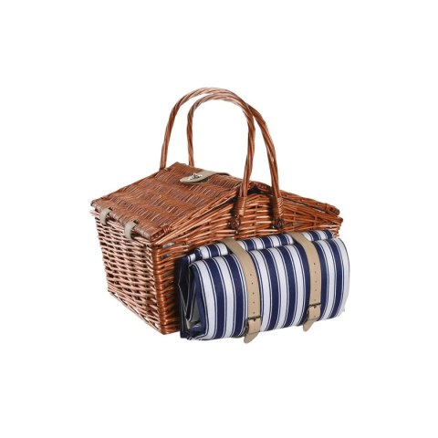 Koszyk DKD Home Decor Picnic Brązowy Granatowy wiklinowy 42 x 30 x 20 cm