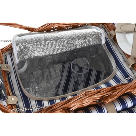 Koszyk DKD Home Decor Picnic Brązowy Granatowy wiklinowy 42 x 30 x 20 cm