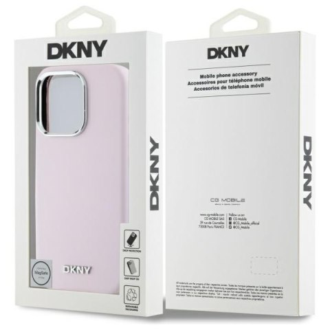 DKNY DKHMP16LSMCHLP iPhone 16 Pro 6.3" różowy/pink hardcase Liquid Silicone Small Metal Logo MagSafe