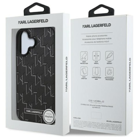 Karl Lagerfeld KLHMP16SPKHPORPK iPhone 16 6.1" czarny/black hardcase Hot Stamp Magsafe