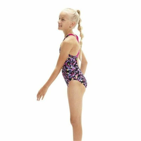 Strój Kąpielowy dla Dziewczynki Speedo Allover Medalist Pływanie Czarny - 11-12 lat