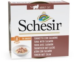 SCHESIR Adult IN SAUCE Tuńczykiem z łososiem w sosie 70g