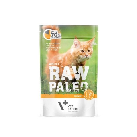 VetExpert Raw Paleo adult cat - Indyk saszetka 100g