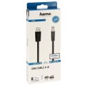 Kabel USB 2.0 A na USB B Hama 00200602 1,5 m Czarny