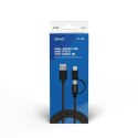 Kabel USB do Micro USB i USB C Savio CL-128 Czarny 1 m